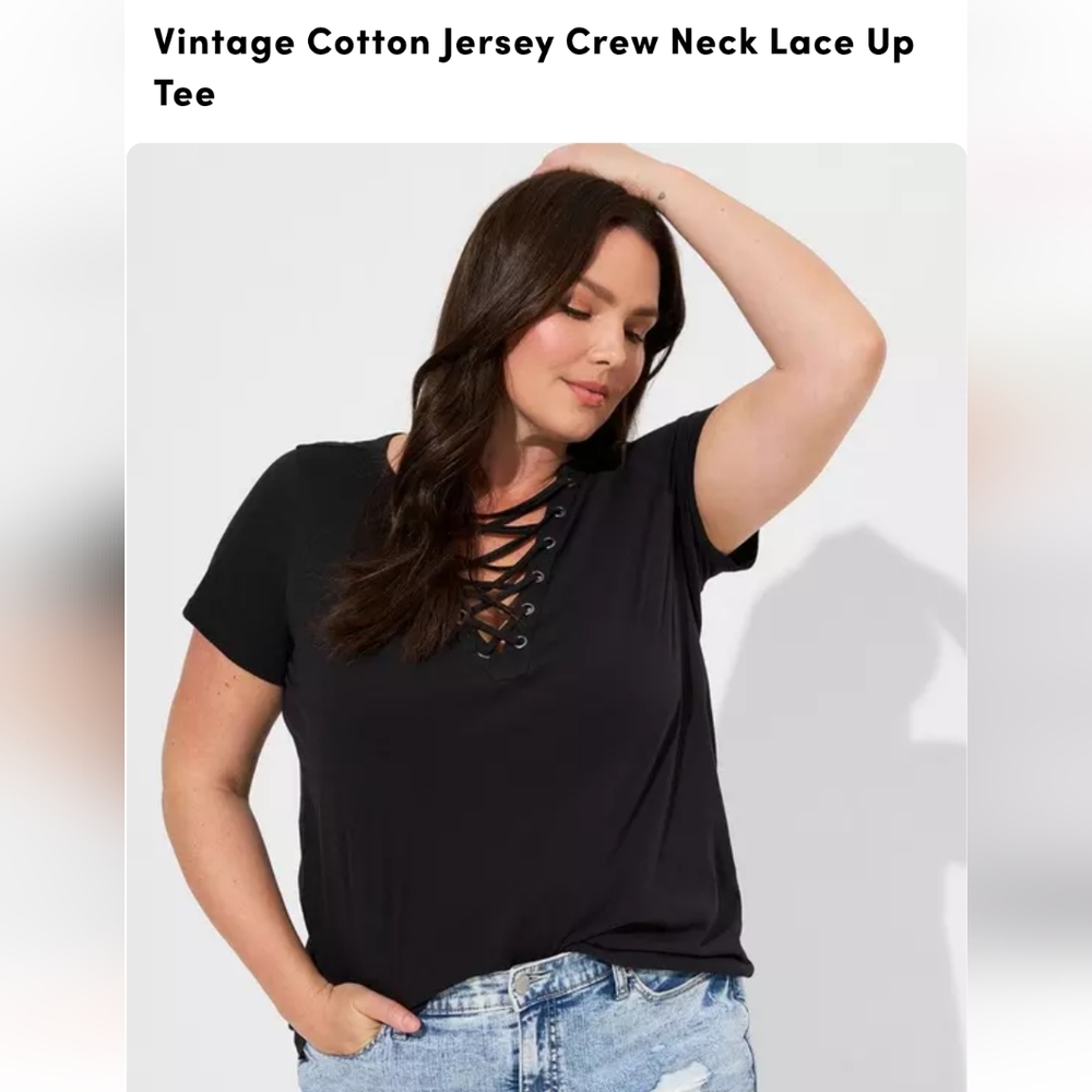 Black Lace-Up Women's Top